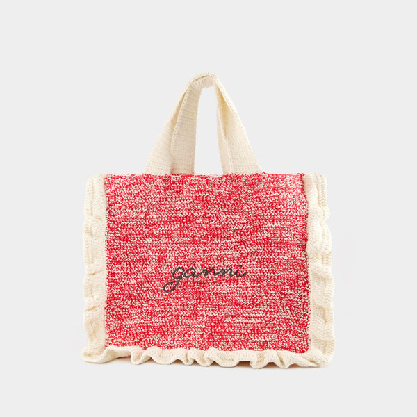 GANNI Crochet Frill Tote Bag LINE SHOPPING