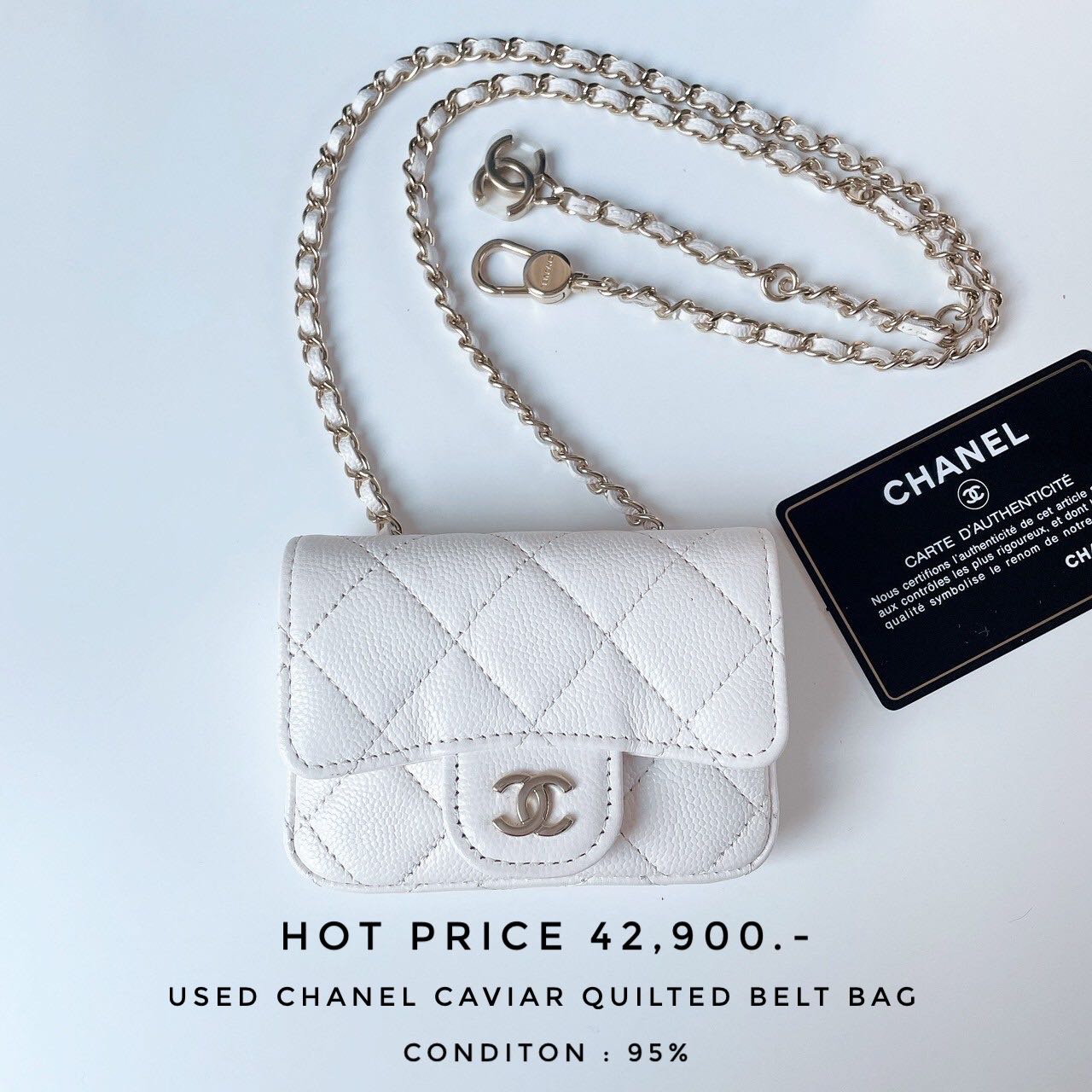White chanel hotsell belt bag