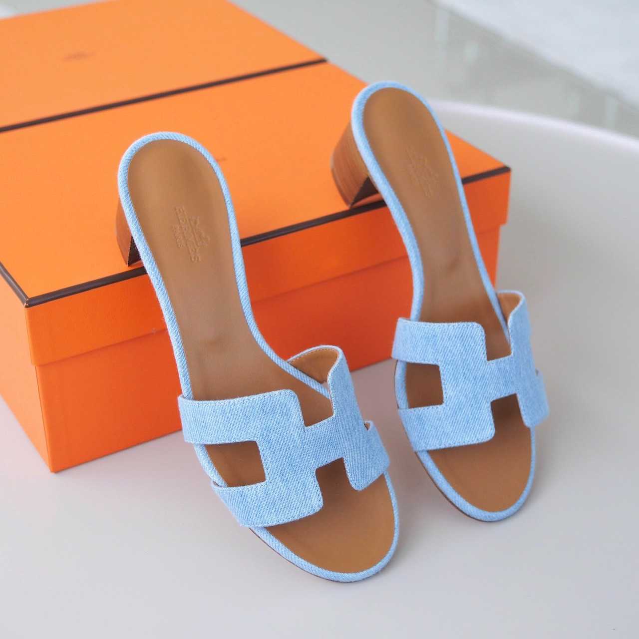 NEW! HERMES Oasis (Denim Blue Clair) | Shoes | LINE SHOPPING