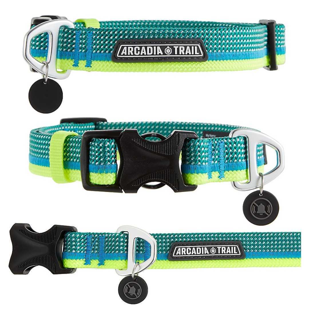 Arcadia Trail™ Paracord Rope Dog Collar สี Green / Yellow ไซด์ Medium