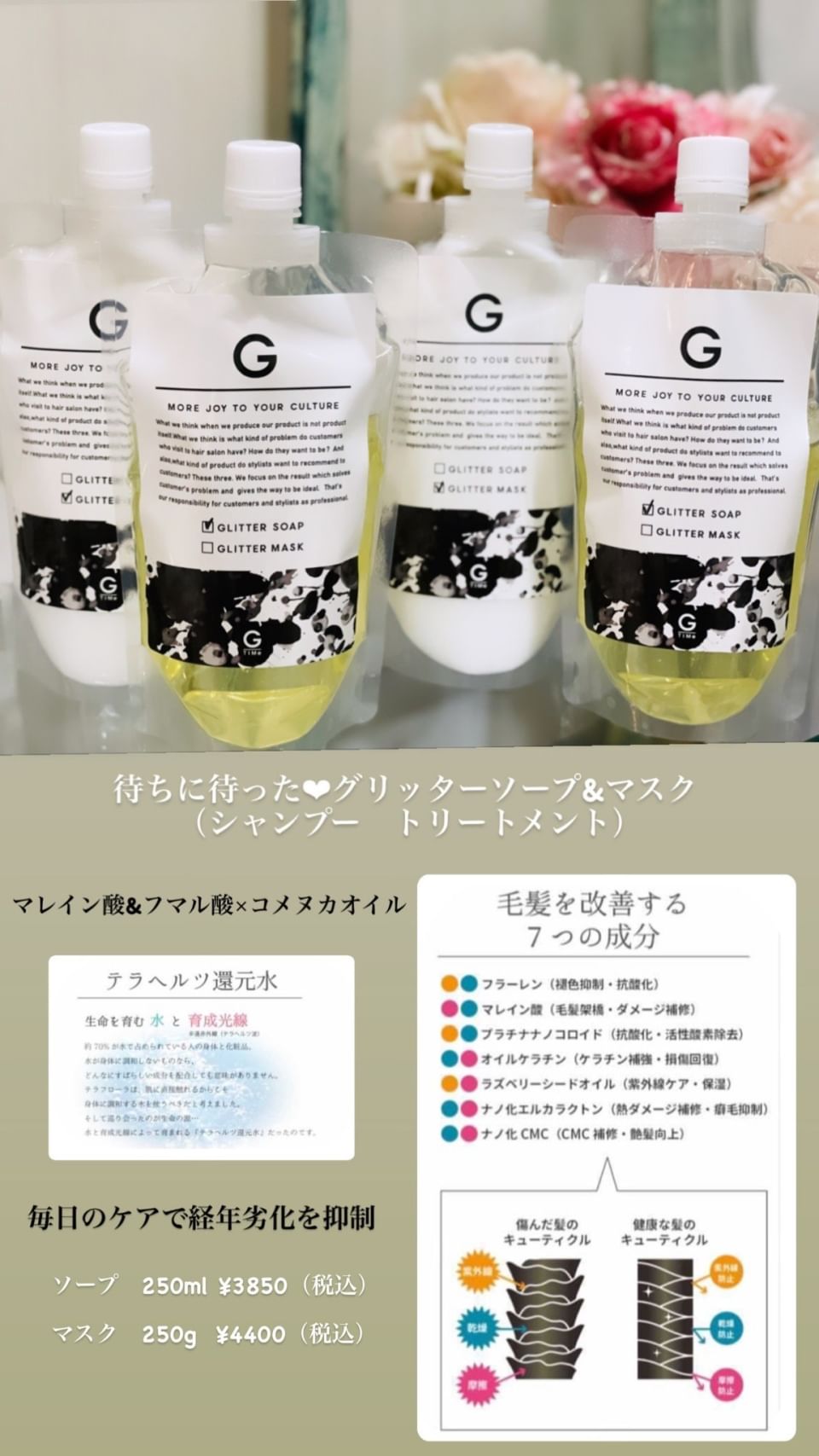 ソープGlitter(グリッター) ✨ ソープ 900mL＆マスク 900gセット✨