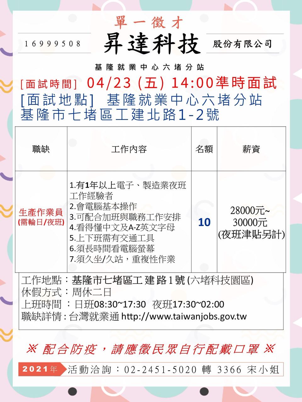 基隆就業中心年後奉茶二月將開出更多職缺 勁報 Line Today