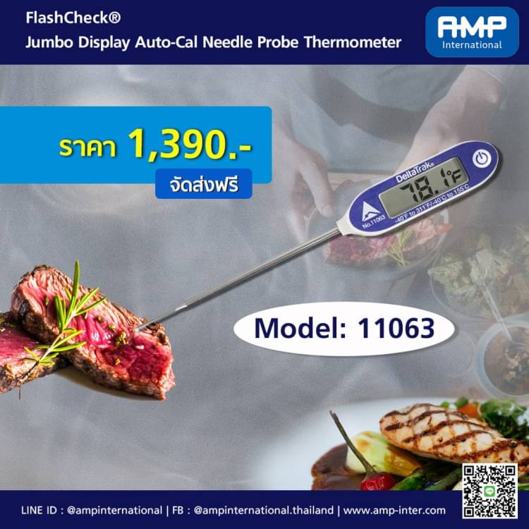 DELTATRAK 11063 Jumbo Display Auto-Cal Needle Probe Thermometer