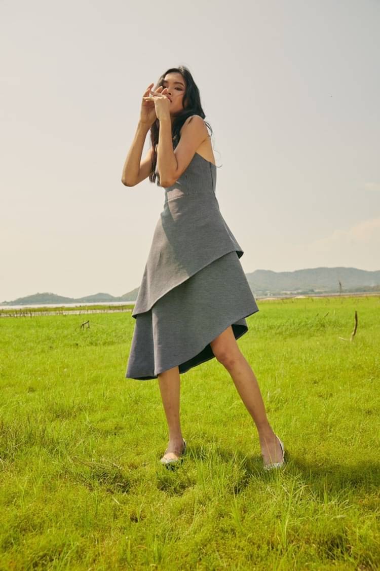 Italian Linen Dress by Inizio - A-line Dots