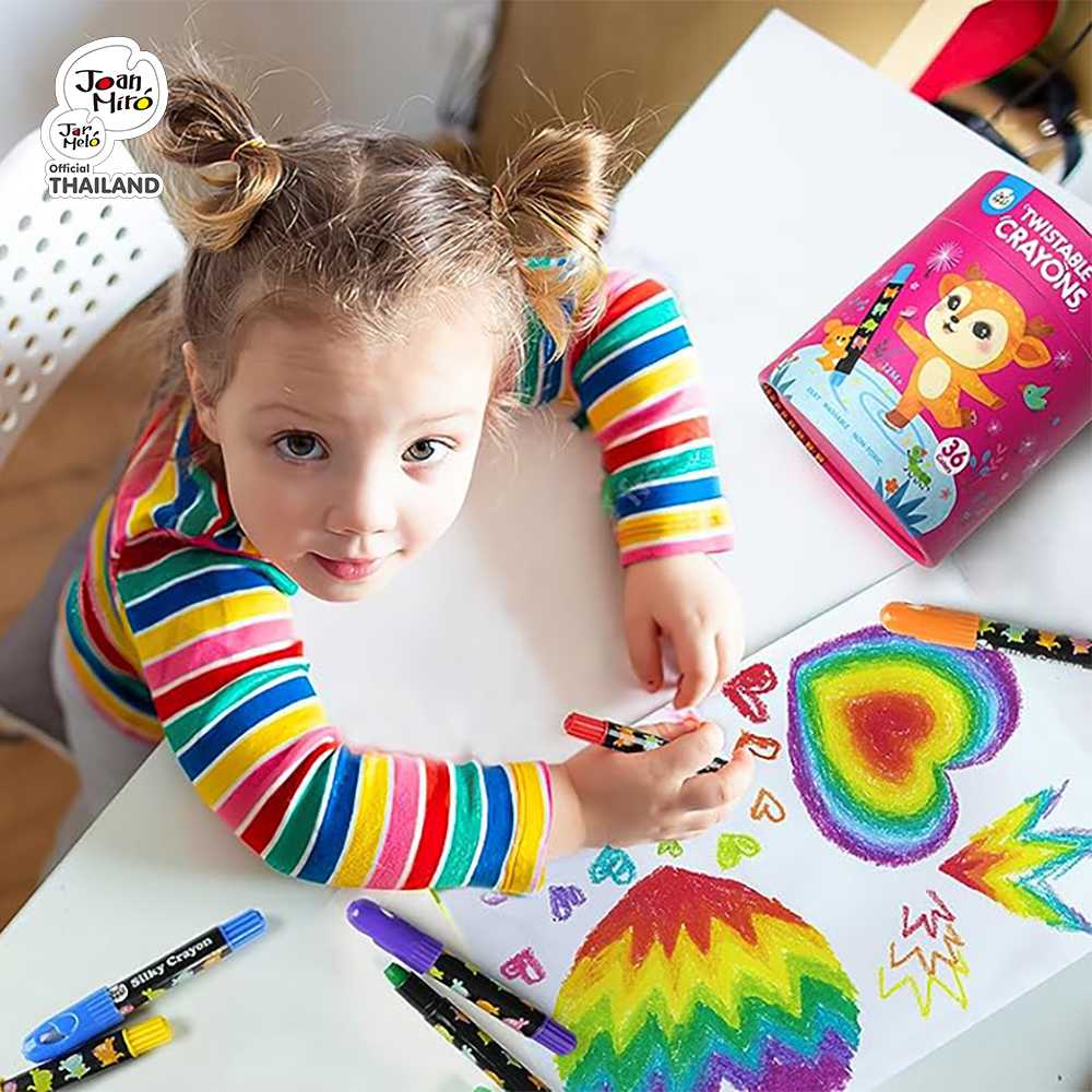 สีเทียนเนื้อนุ่มปลอดสารสำหรับเด็ก Joan Miro / Jar Melo  Washable Silky Crayons