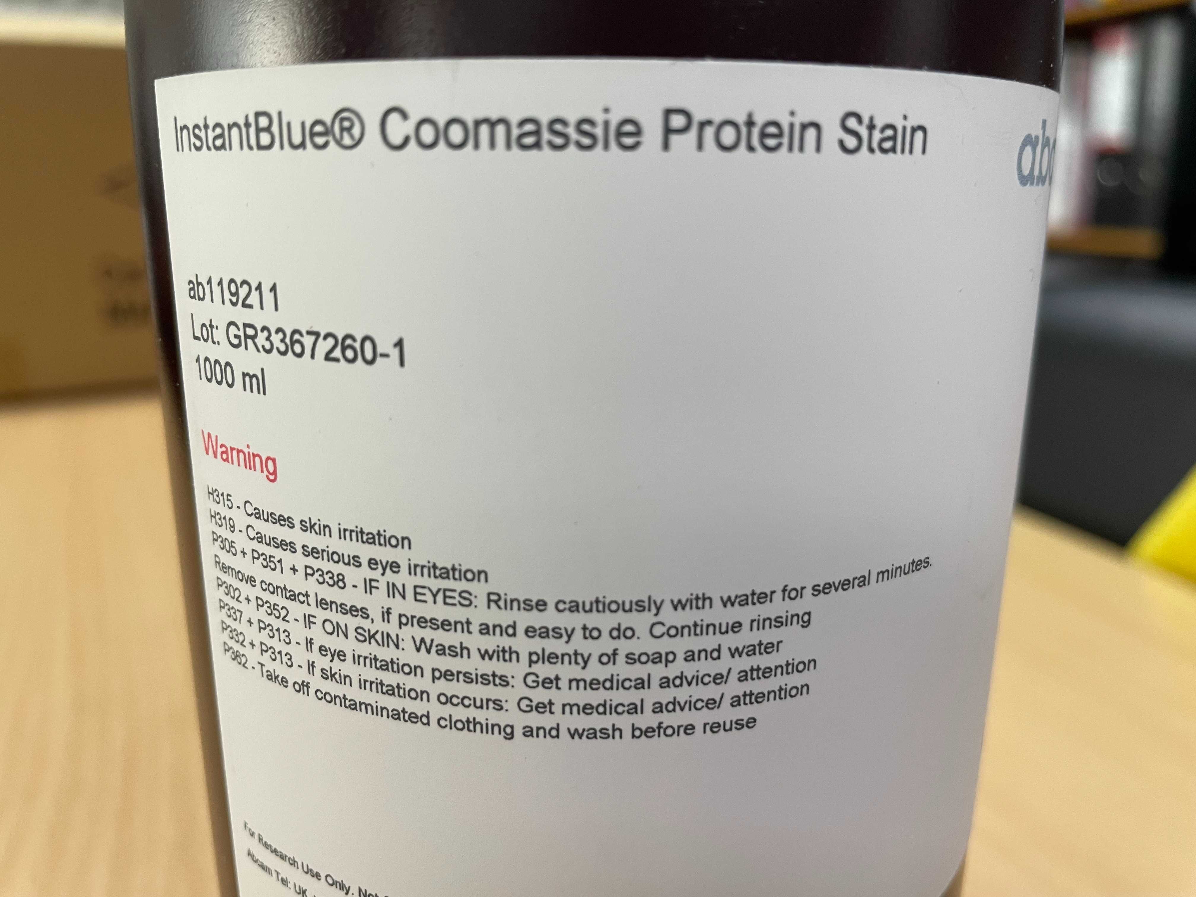 สีย้อม Coomasie Protein Stain แบบรวดเร็ว. Instant Blue