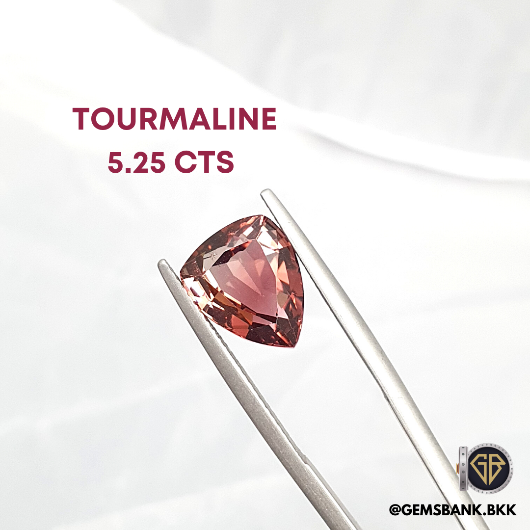 Natural Tourmaline ทัวร์มาลีนสี Orange Pink ขนาด 5.25 cts