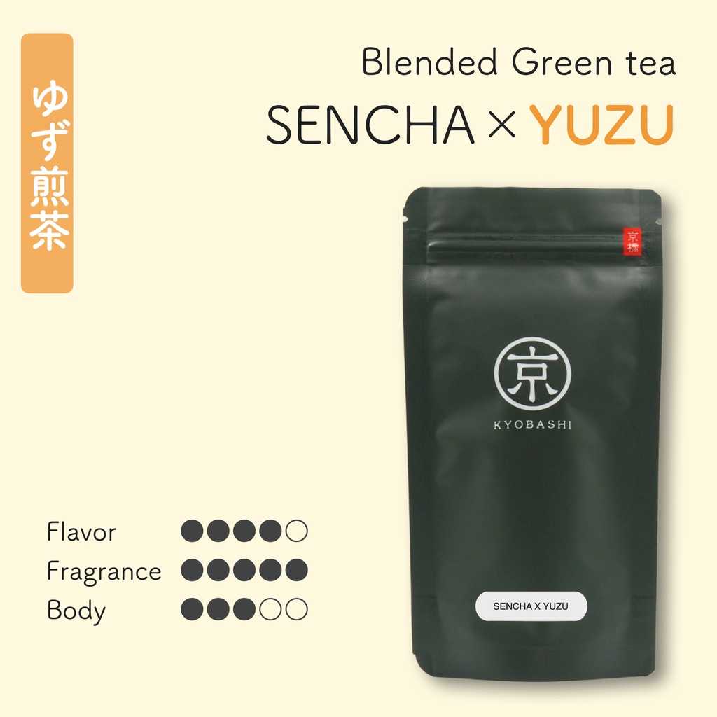 Sencha x Yuzu ชาเขียว เซนฉะเบลนด์กับน้ำมันสกัดยุสึและเปลือกส้มอบแห้ง