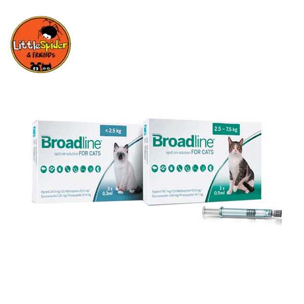 (โปร พ.ค.) Broadline ผลิตภัณฑ์กำจัดเห็บ หมัด ไรหู ขี้เรื้อน พยาธิ 20 ชนิด สำหรับแมว