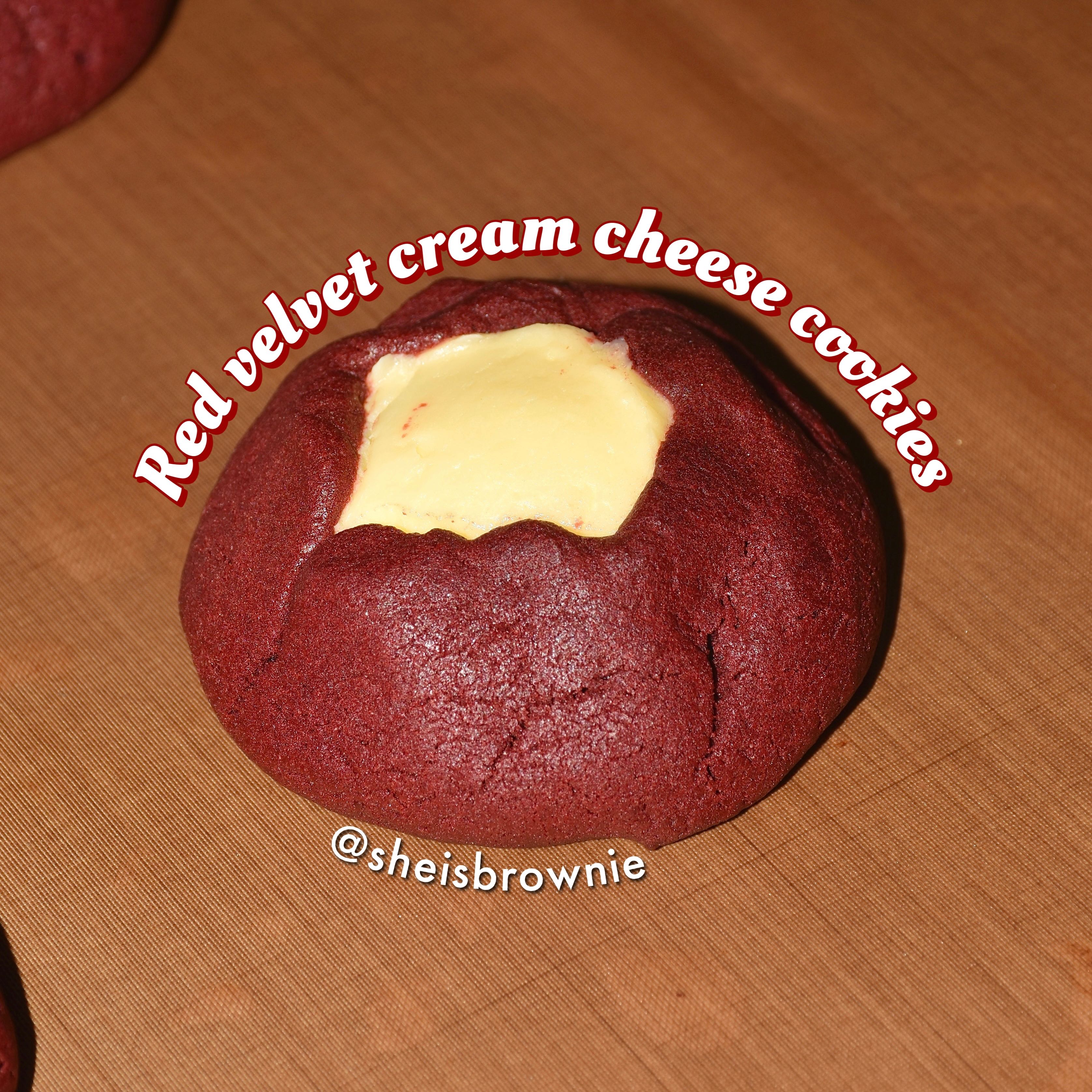 กินเพลิน/Red velvet cream cheese cookies/คุกกี้เรดเวลเวทครีมชีส