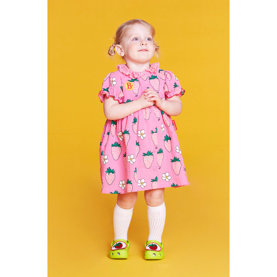 All Over Strawberry Baby Lace CollarDress