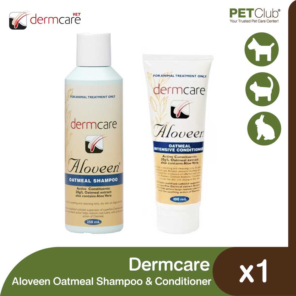 [PETClub] Dermcare Aloveen Oatmeal Shampoo & Conditioner - บำรุงผิวหนังและขน ลดอาการผื่นคัน