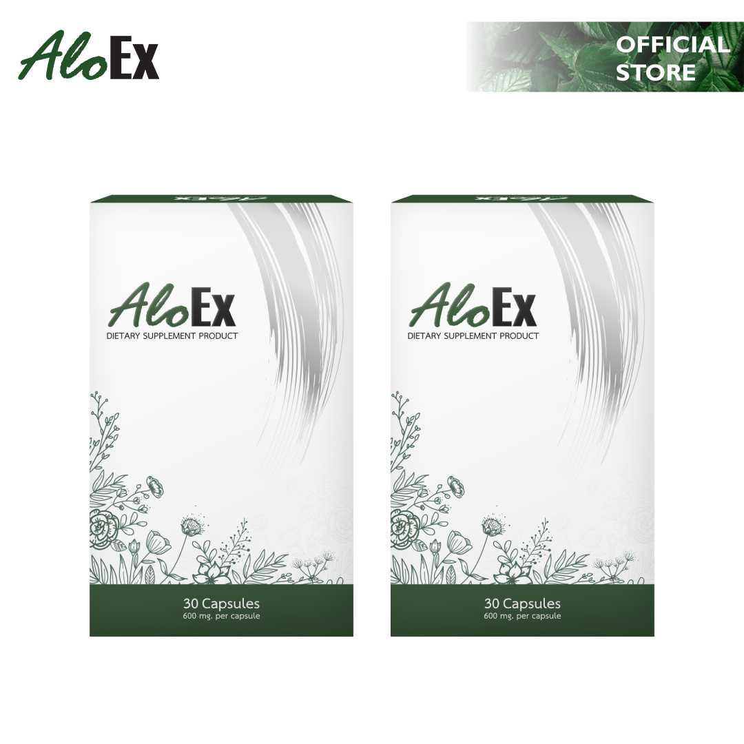 AloEx Dietary Supplement ผลิตภัณฑ์เสริมอาหารบำรุงเส้นผมและหนังศีรษะ แพ็คคู่ 2 ชิ้น