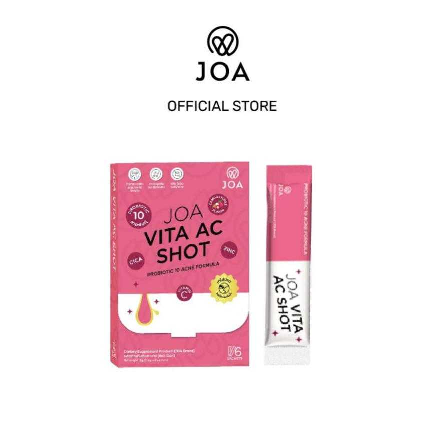 JOA Vita Ac Shot ผงกรอกปากแบบเร่งด่วน มี Probiotics ลดสิว สิวอักเสบ ลดรอยแดง