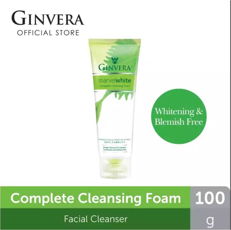Ginvera Marvel White Cleansing Foam 100g (โฟมล้างหน้า, รักษาสิว)