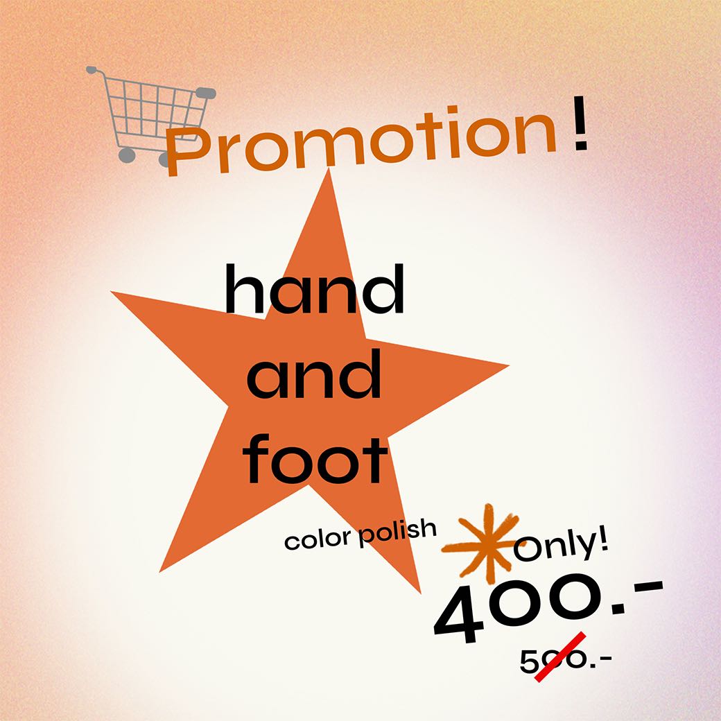 💥 Promotion Hand&Foot colors polish ทำเล็บเจลมือและเท้าสีพื้น (กี่สีก็ได้) เพียง 400.-