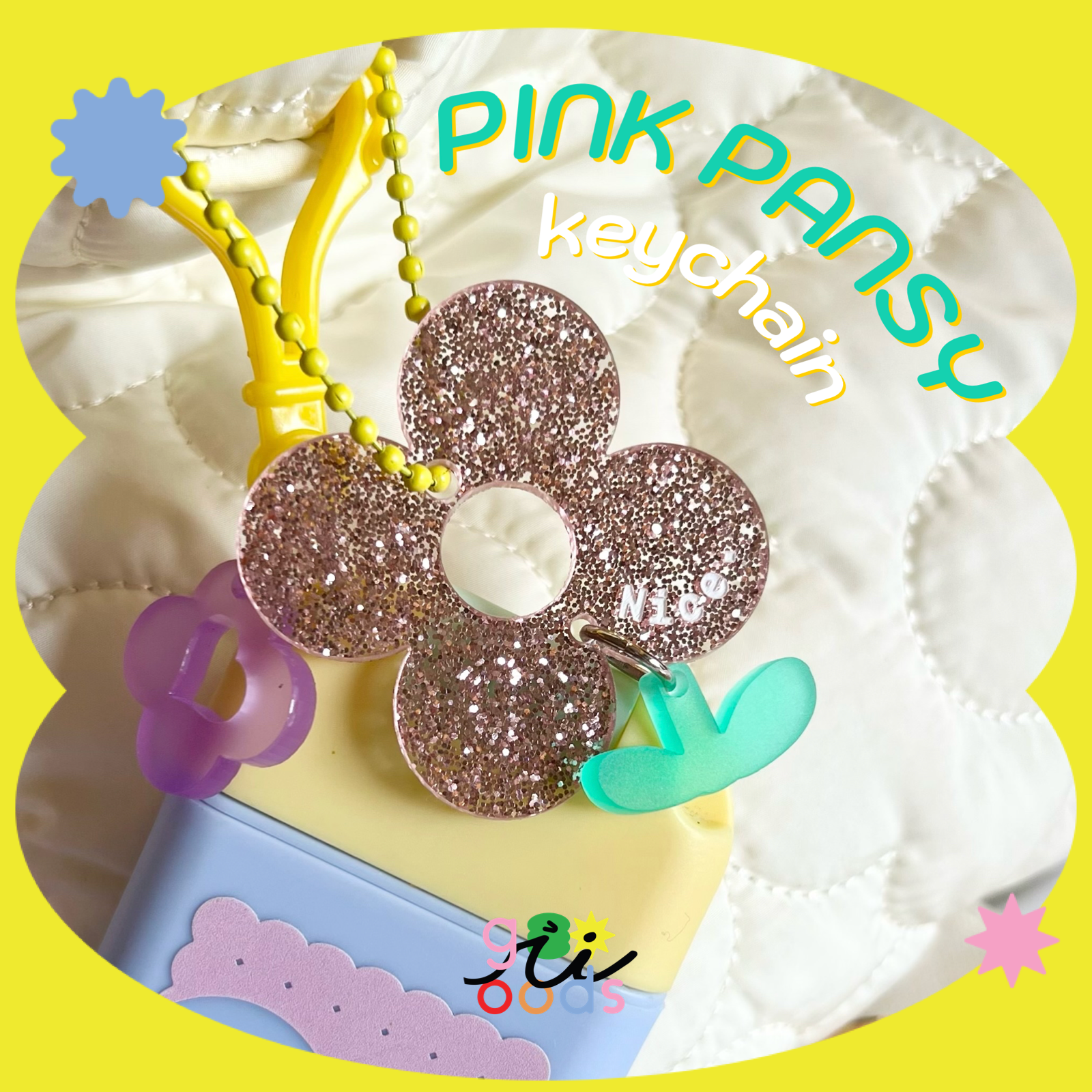 PINK PANSY keychain