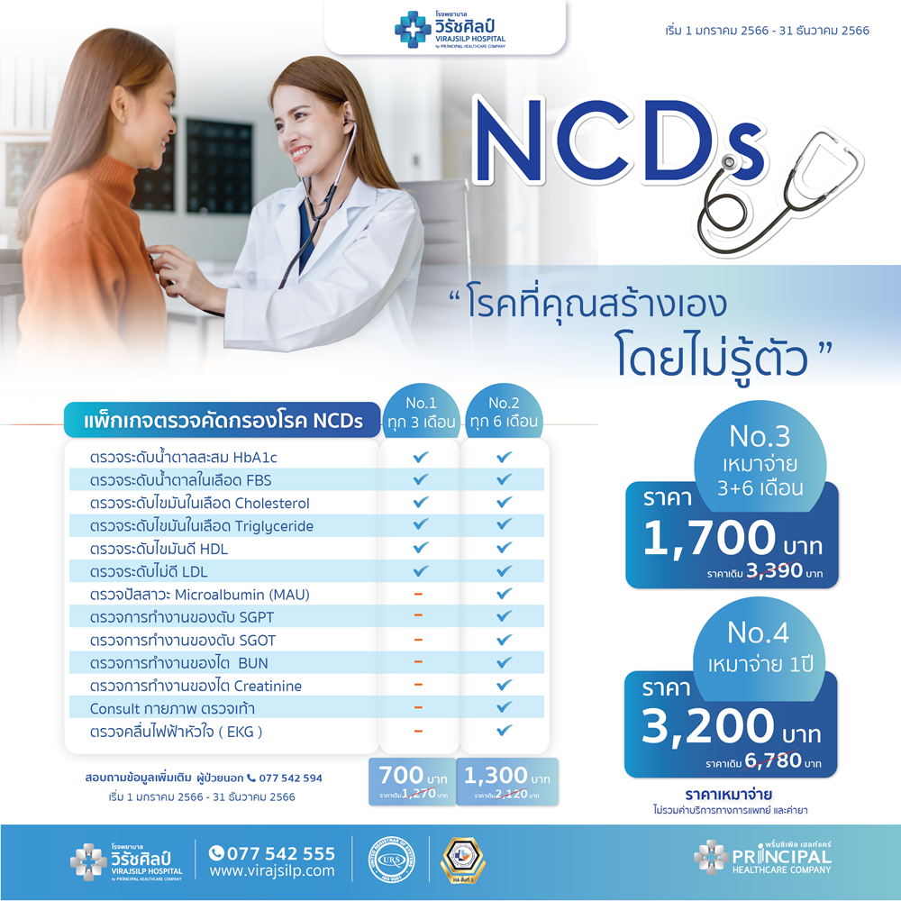 แพ็กเกจตรวจสุขภาพกลุ่มโรค NCDs