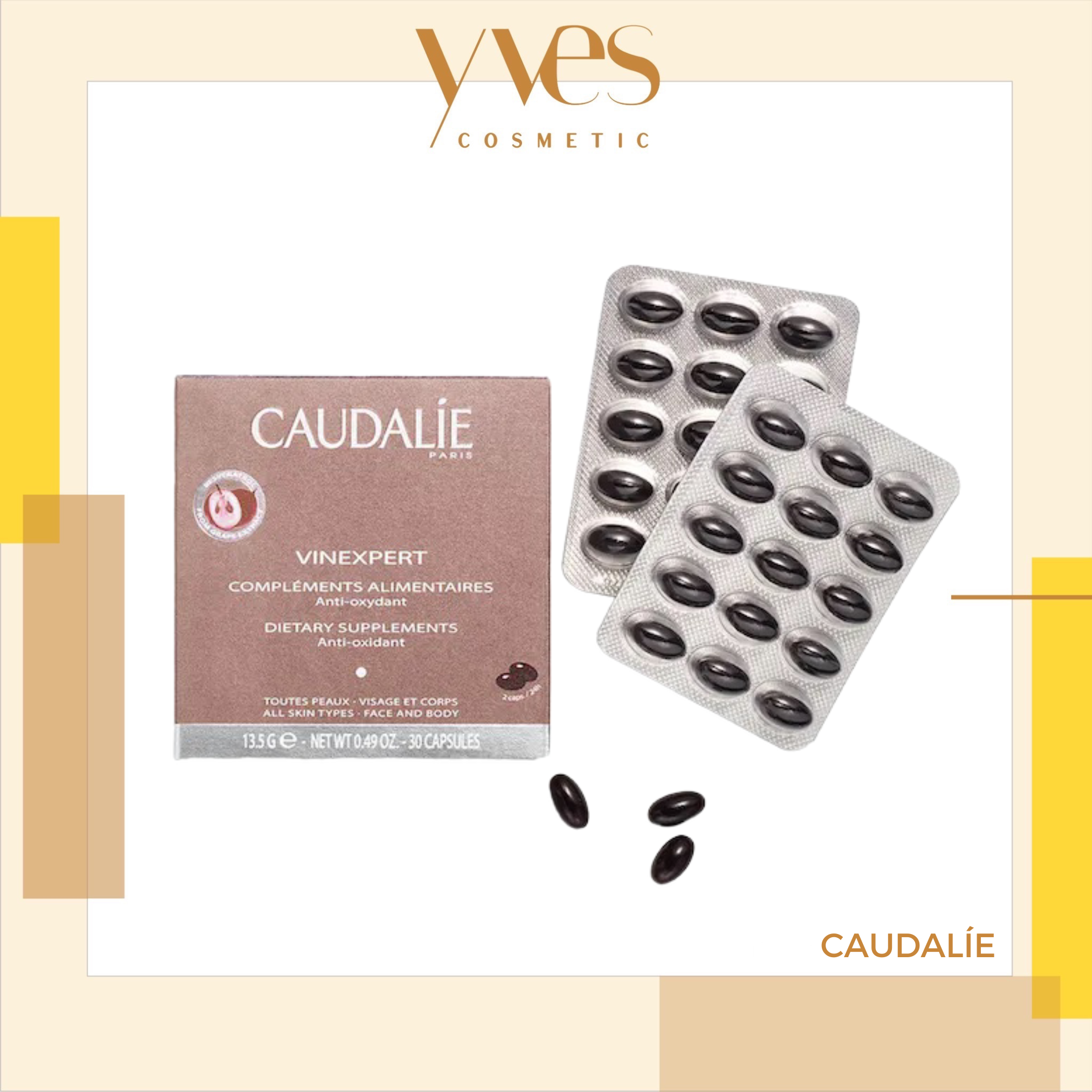 CAUDALIE Vinexpert Dietary Supplements 30เม็ด/กล่อง