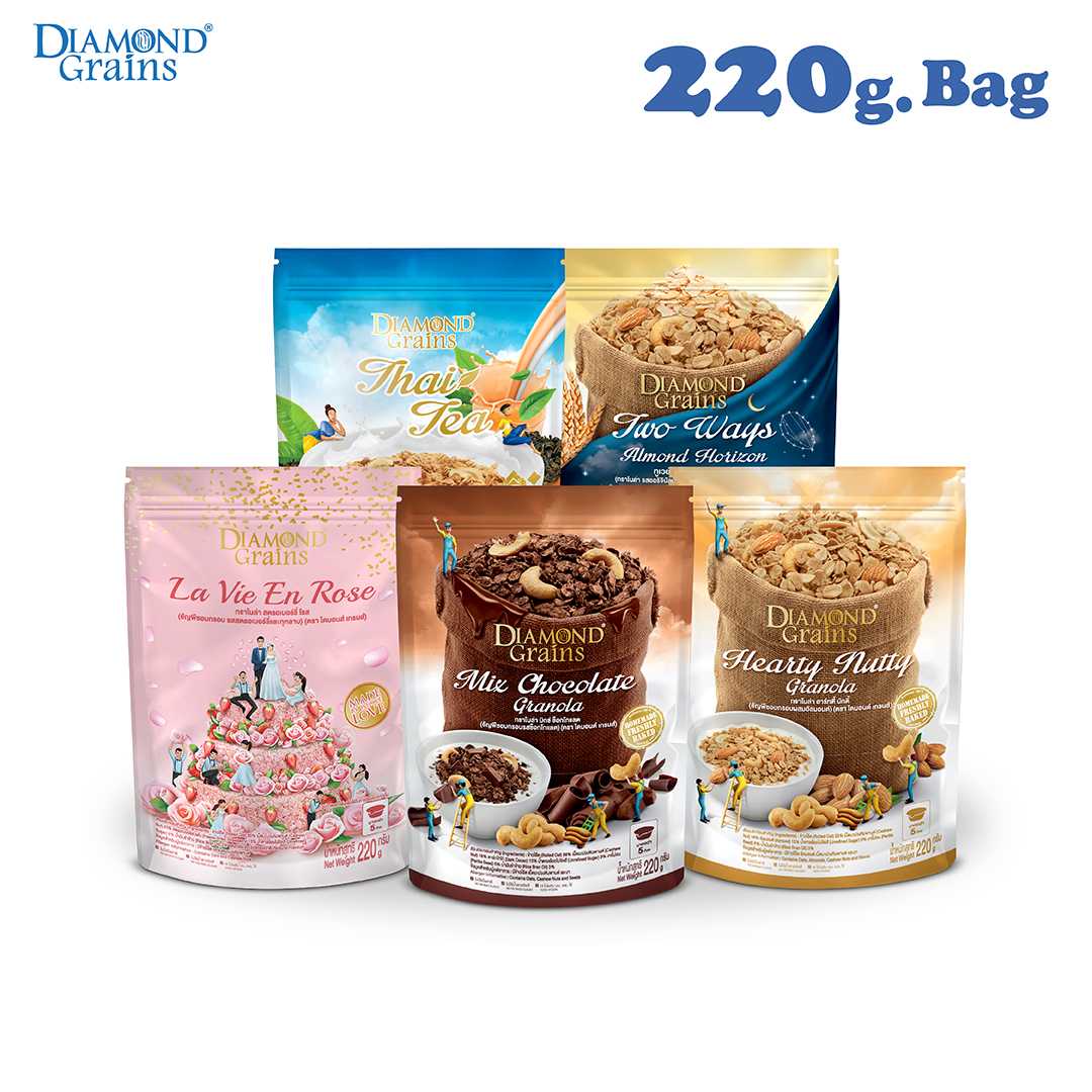 Diamond Grains กราโนล่า มีหลายรสให้เลือก ขนาด 220 กรัม