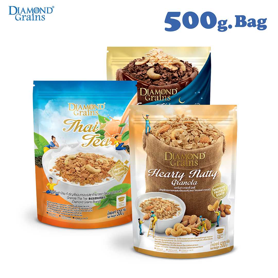 Diamond Grains กราโนล่า  มีหลายรสให้เลือก ขนาด 500 กรัม