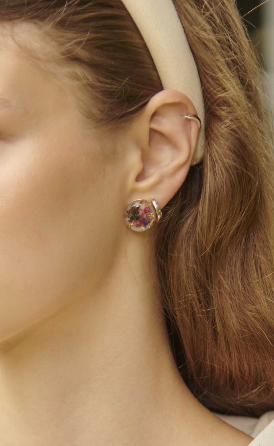 Lavender Earrings Made From Dried Flowers