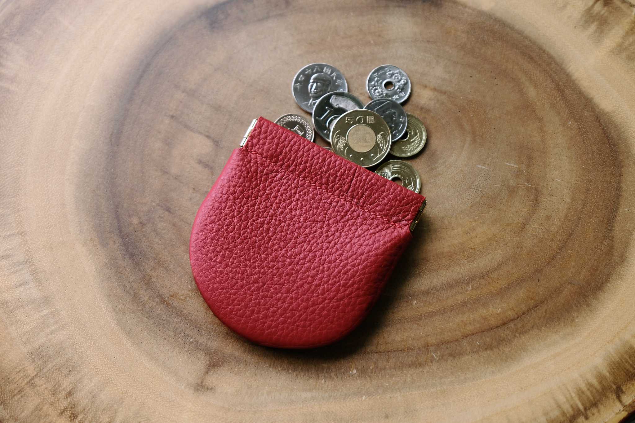 ADORE - Arch leather coin purse - Christmas Red