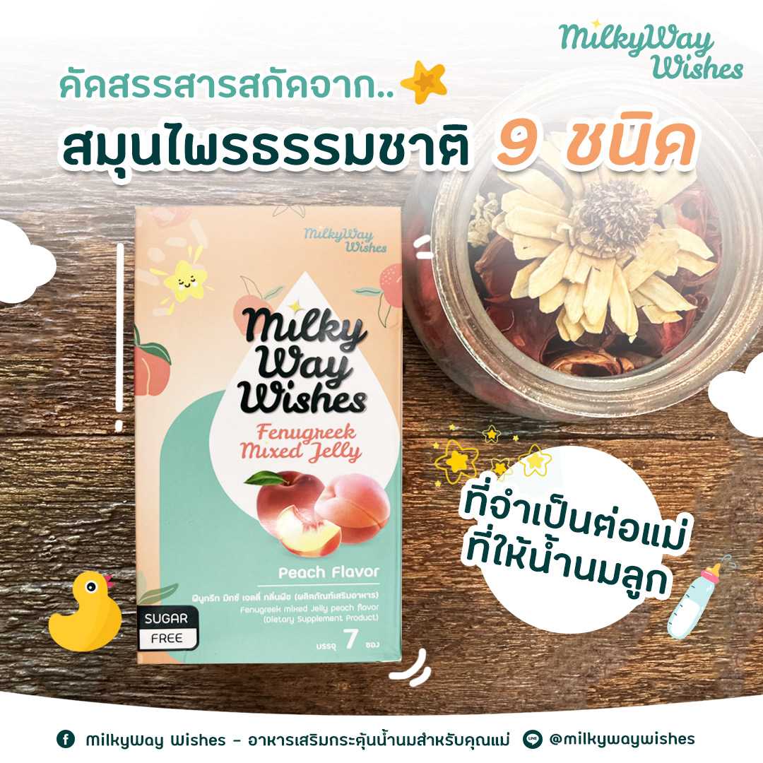 เจลลี่กระตุ้นน้ำนม เพิ่มน้ำนม เพิ่มสารอาหารในน้ำนม Fenugreek Mixed Jelly รูปแบบ เจลลี่