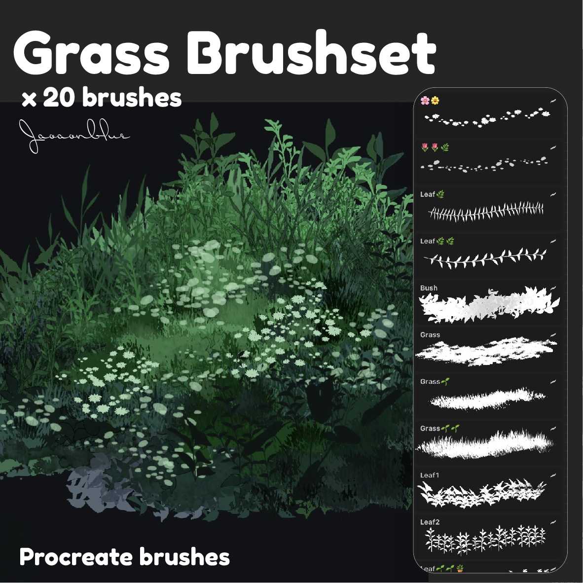 Procreate Grass Brushset