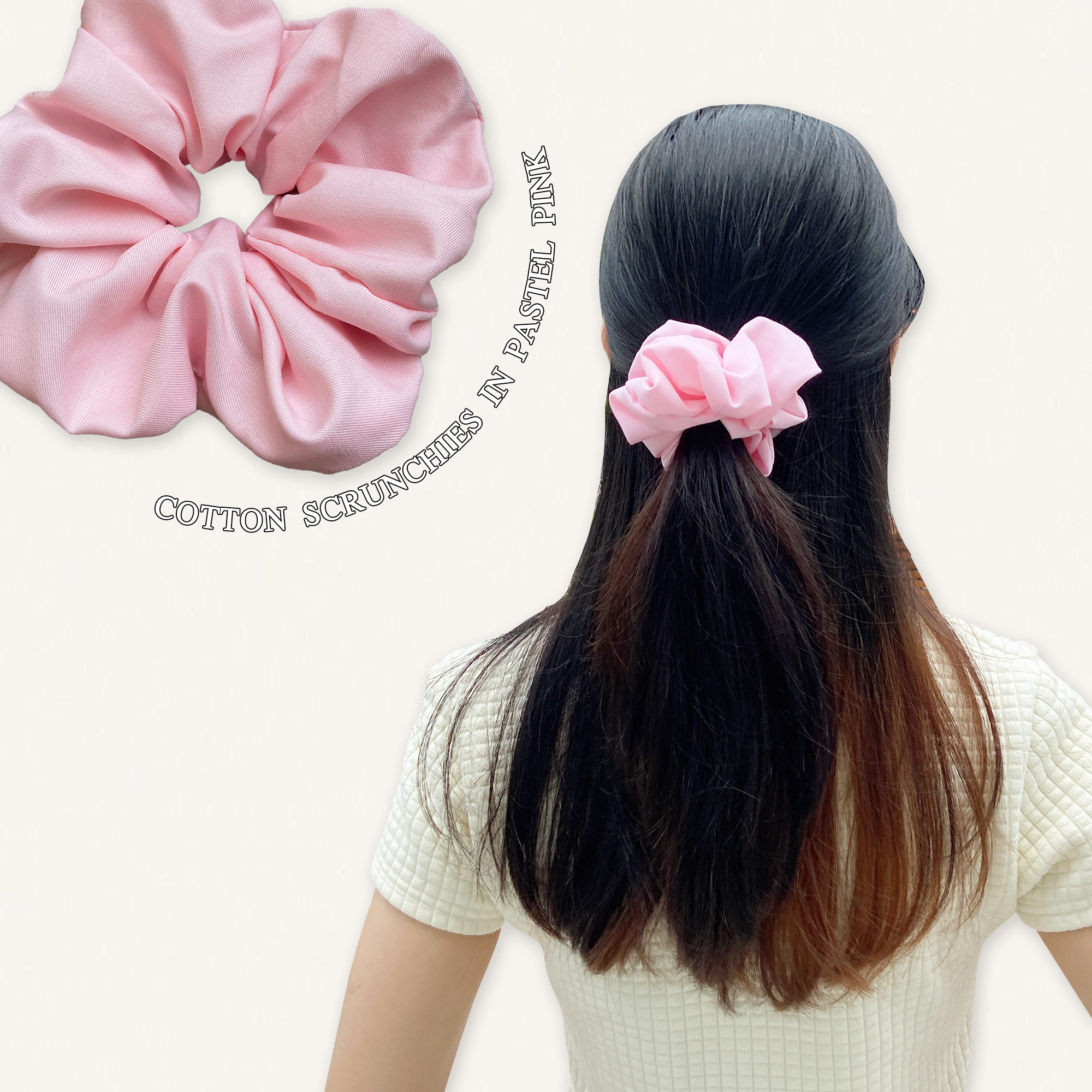 Cotton scrunchie in pink 💓💝