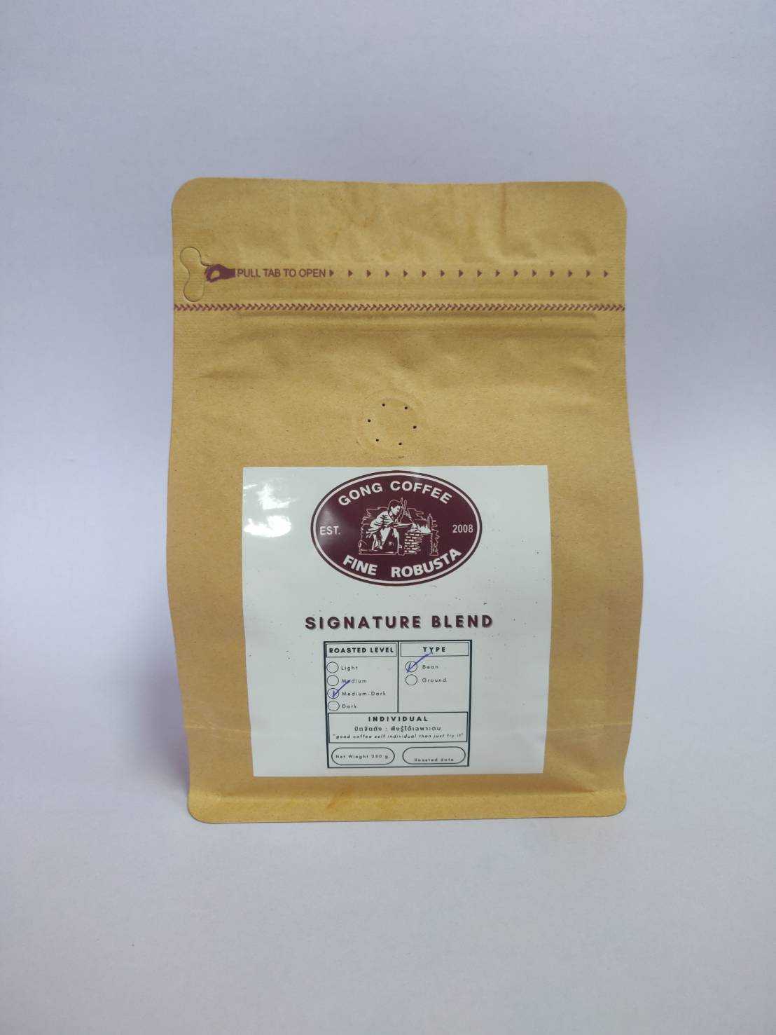 กาแฟคั่วเครื่อง ไฟน์เกรด 250g /Gong coffee FINE robusta 250g  /อาหารยอดฮิต