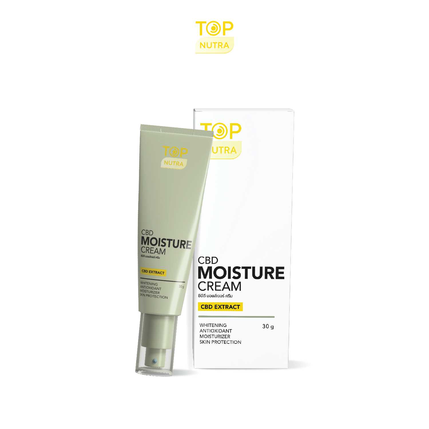 TOP NUTRA CBD Moisture Cream l ครีมปกป้องดูแลผิว ลดการอักเสบของผิว แห้ง ผื่นคัน สะเก็ดเงิน 30 g