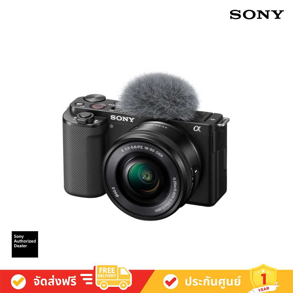 กล้อง Vlog เลนส์แบบเปลี่ยนได้ Sony รุ่น ZV-E10 (สีดำ) พร้อมเลนส์พาวเวอร์ซูม 16-50 มม.