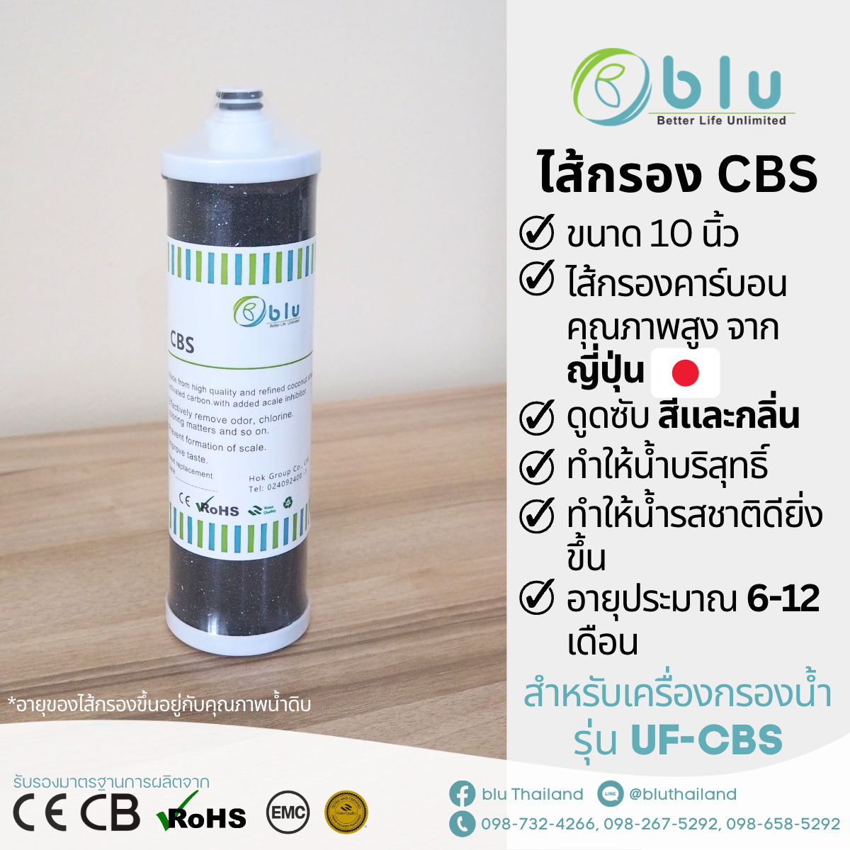 ไส้กรอง S3M - เครื่องกรองน้ำบลู รุ่น UF-CBS