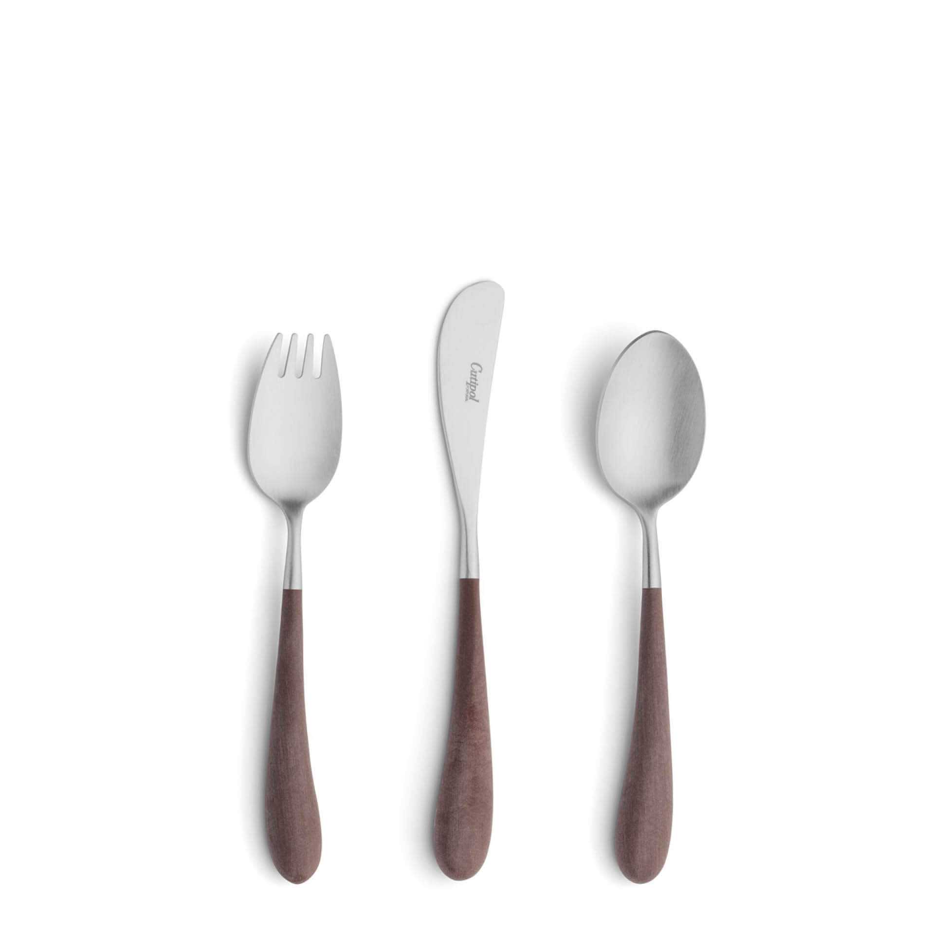 CUTIPOL ALICE Collection Set of 3, Flat ware, Brown