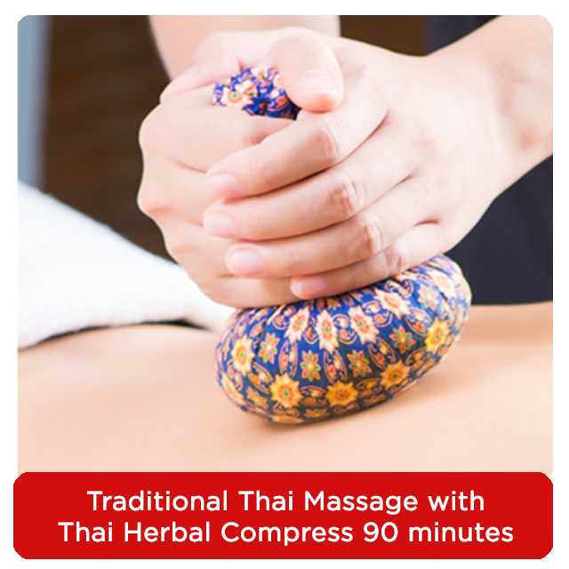 [𝟭 𝗽𝗲𝗿𝘀𝗼𝗻]  Thai Massage + Thai Herbal compress 90 mins