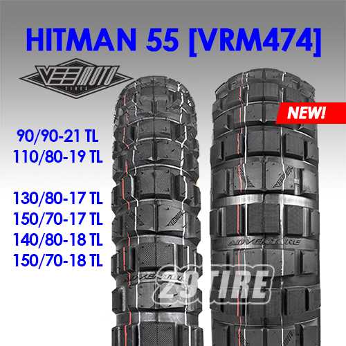 ยางวิบาก Vee moto Hitman55 (VRM474) ขอบ 17/18/19/21 ใส่รถ F800GS, Africatwin, Vstrom650, Himalayan