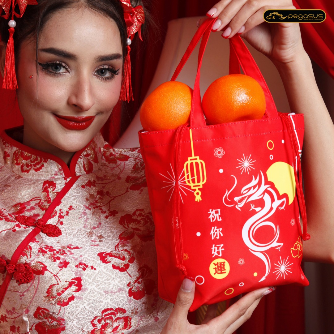 PEGASUS Let it be our กระเป๋าถุงส้ม มีเชือกรูด Year of The Dragon 2024 รุ่น  CNY Lucky Bag]