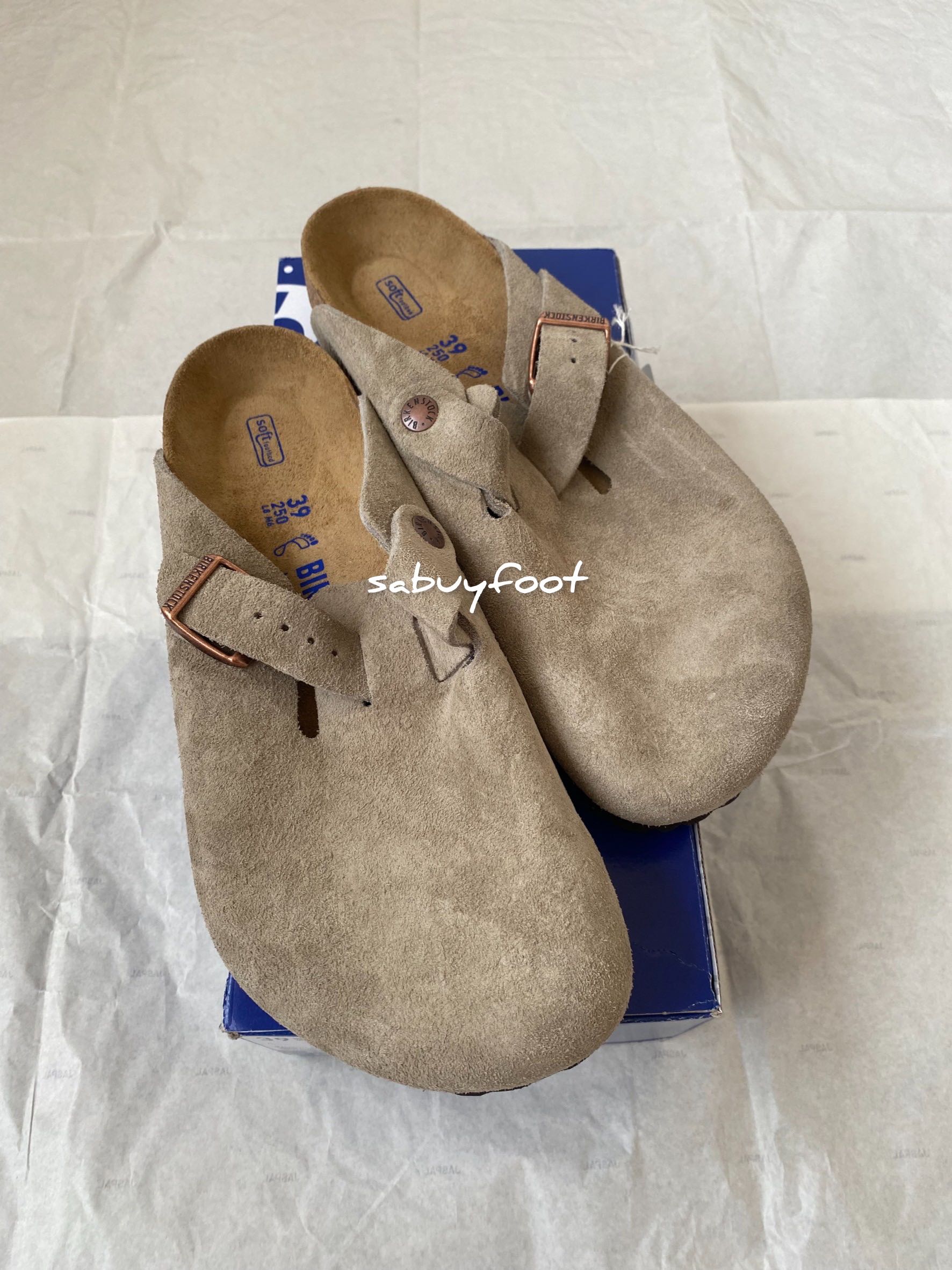 พร้อมส่ง Birkenstock Boston SFB Suede Taupe ไซส์ 36 (Reg)