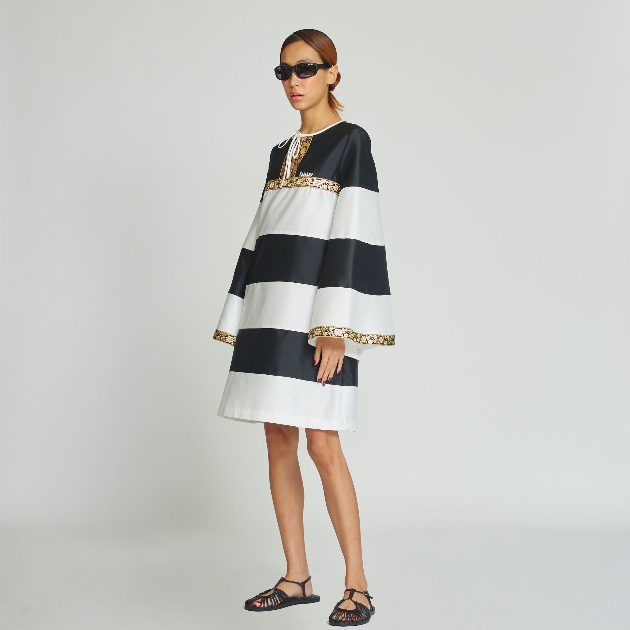 ISSUE RS24 Black White Striped Dress