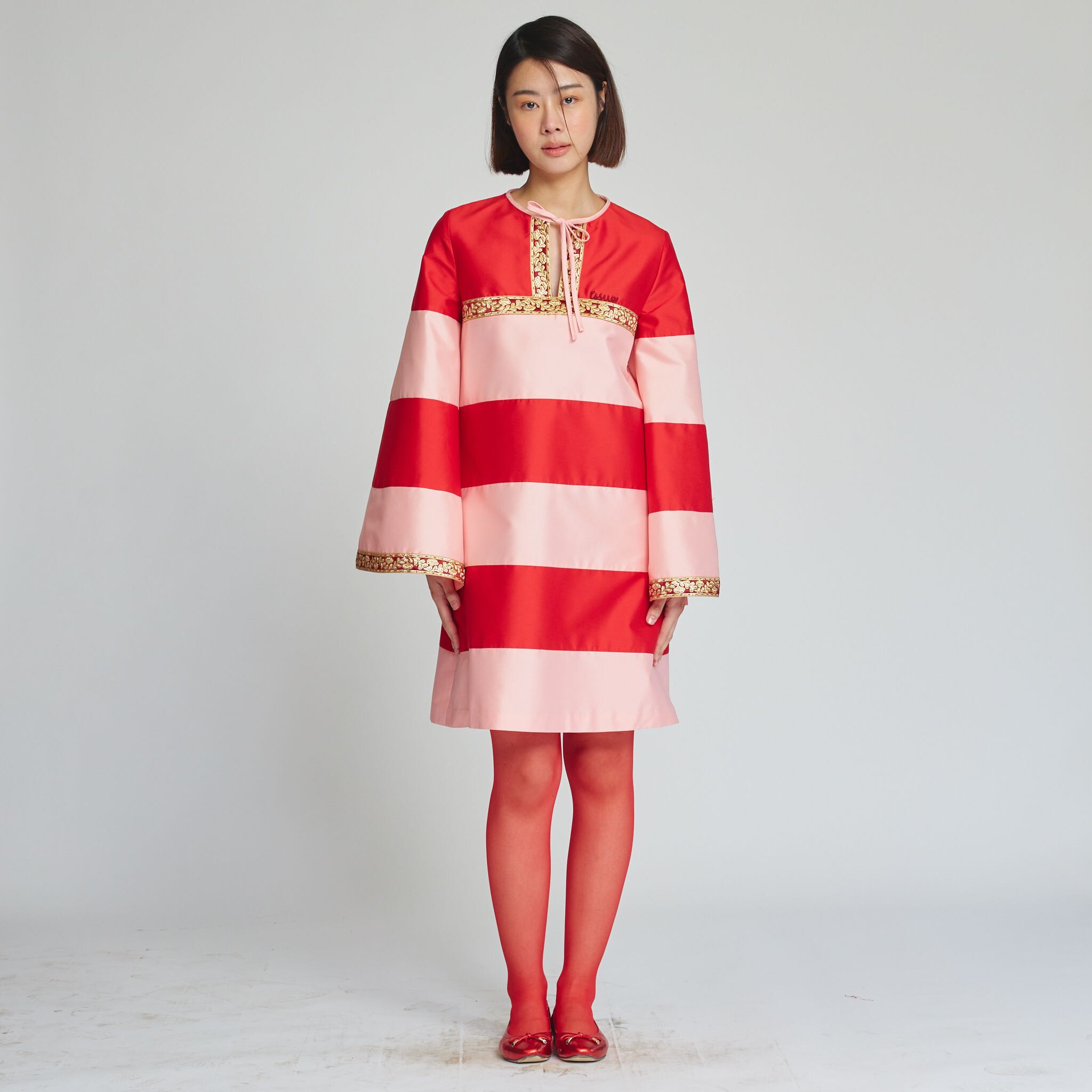 ISSUE RS24 Pink Red Striped Dress