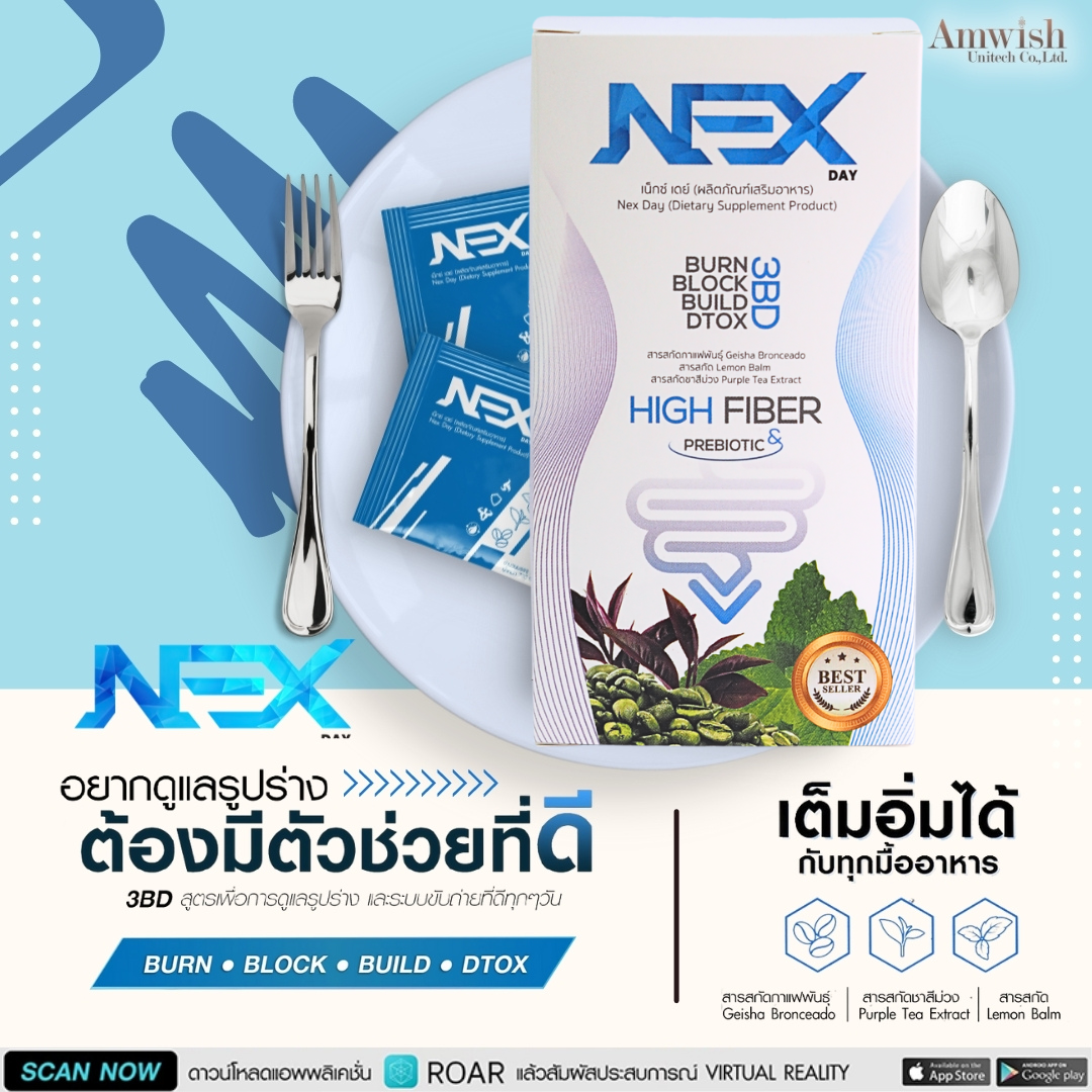 Nexday(เน็กซ์เดย์) ดีท็ิอกซ์ลดน้ำหนัก ปรับสมดุลขับถ่าย กินง่ายถ่ายคล่อง