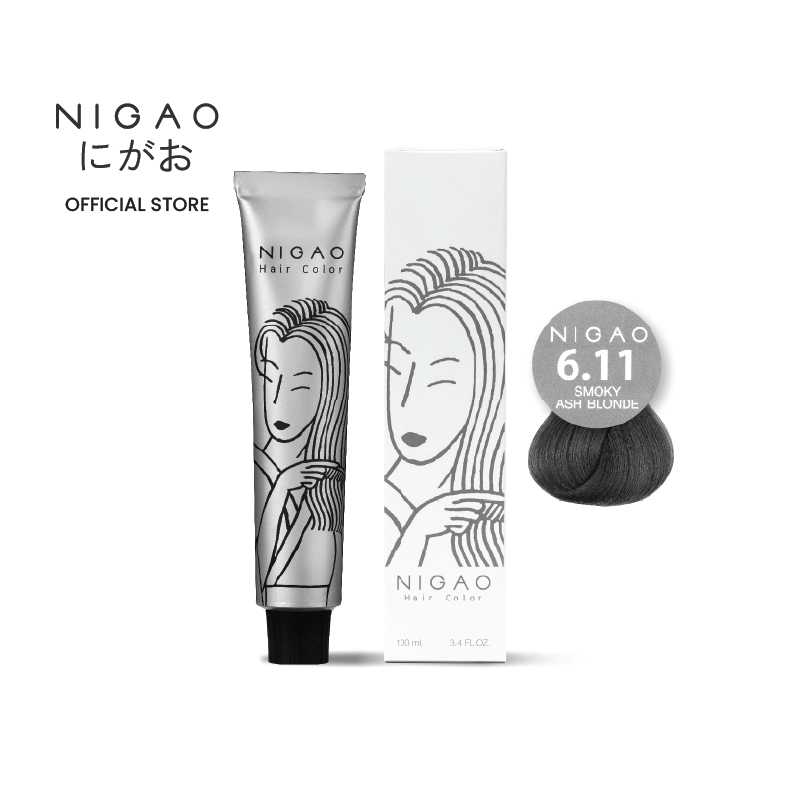 [สีเทา] NIGAO Hair Color Silver Gray | นิกาโอะ ครีมเปลี่ยนสีผม สีโทนเทาเงิน สีย้อมผม 100 ml.