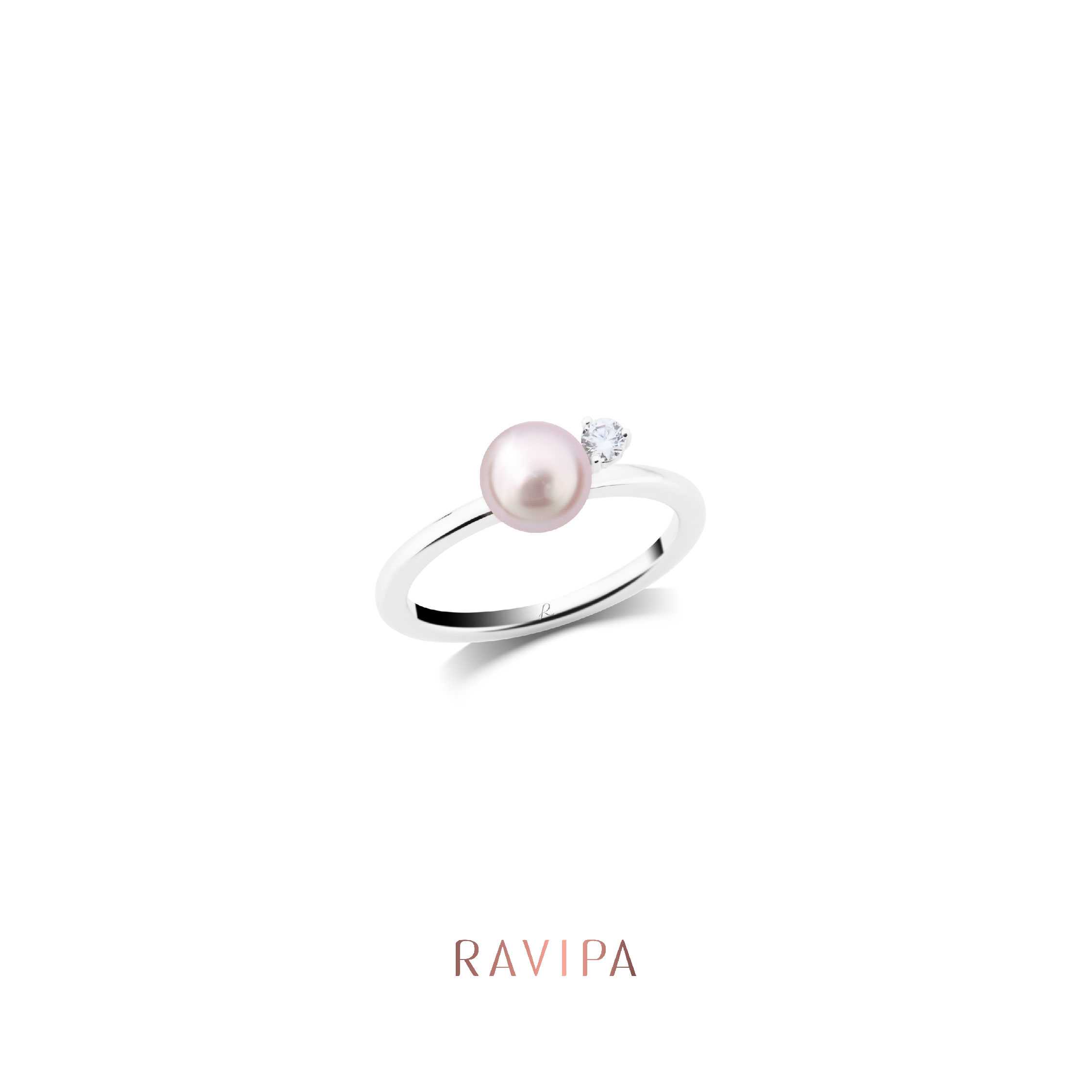 Viva Petite Diamond Pink Blush Pearl Ring - แหวน